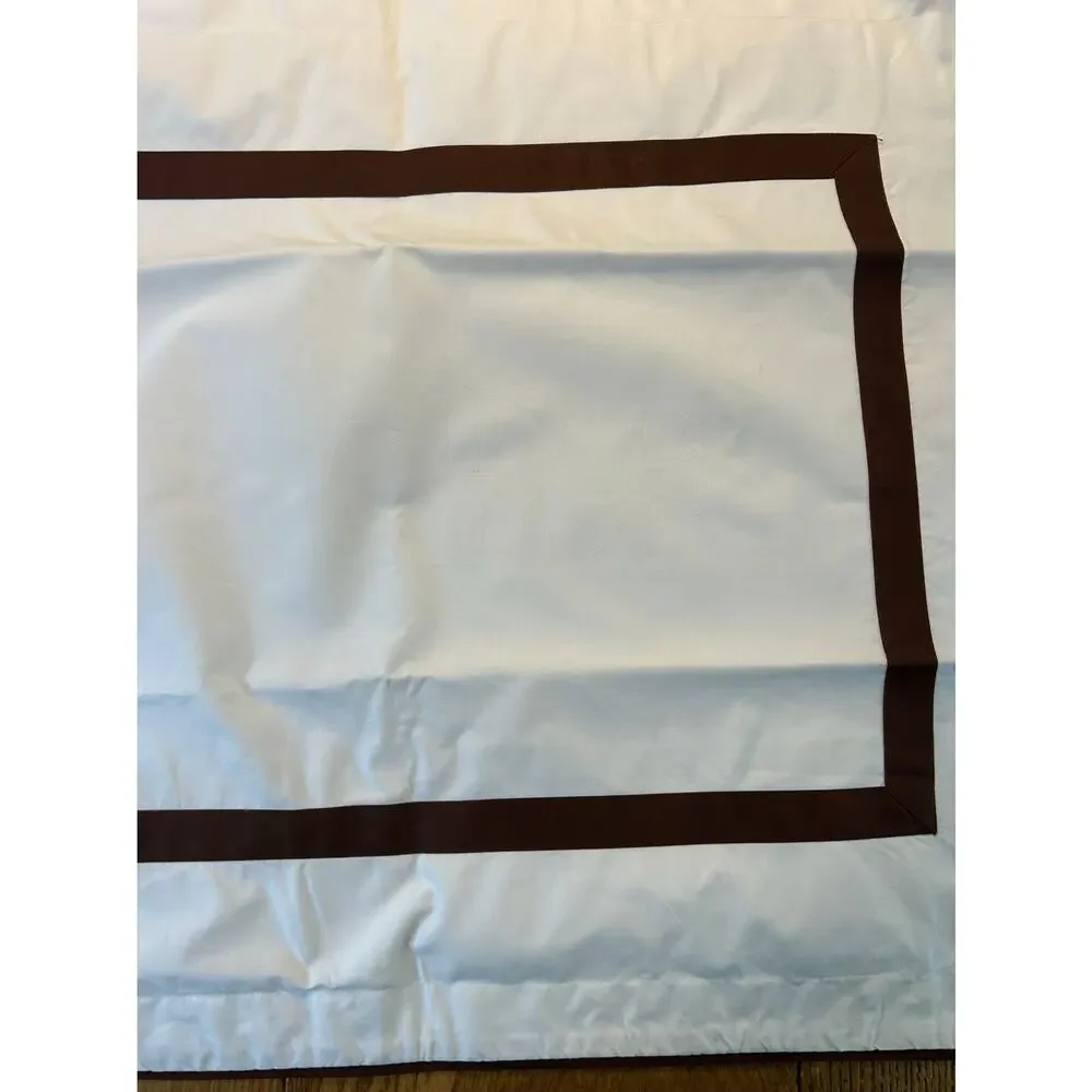 Pottery Barn Series One Morgan Standard Shams White & Brown Made in Italy *read* - Picture 2 of 10